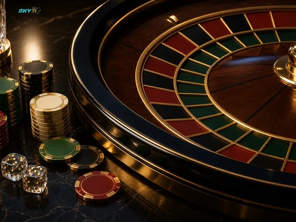 Tampilan permainan European Blackjack dengan meja kartu